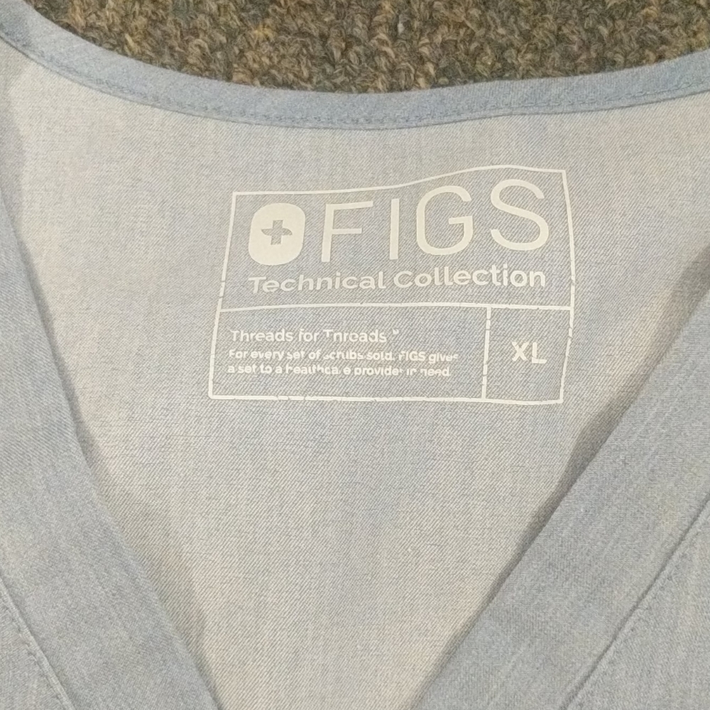 Figs Catarina Indigo Heather Top XL